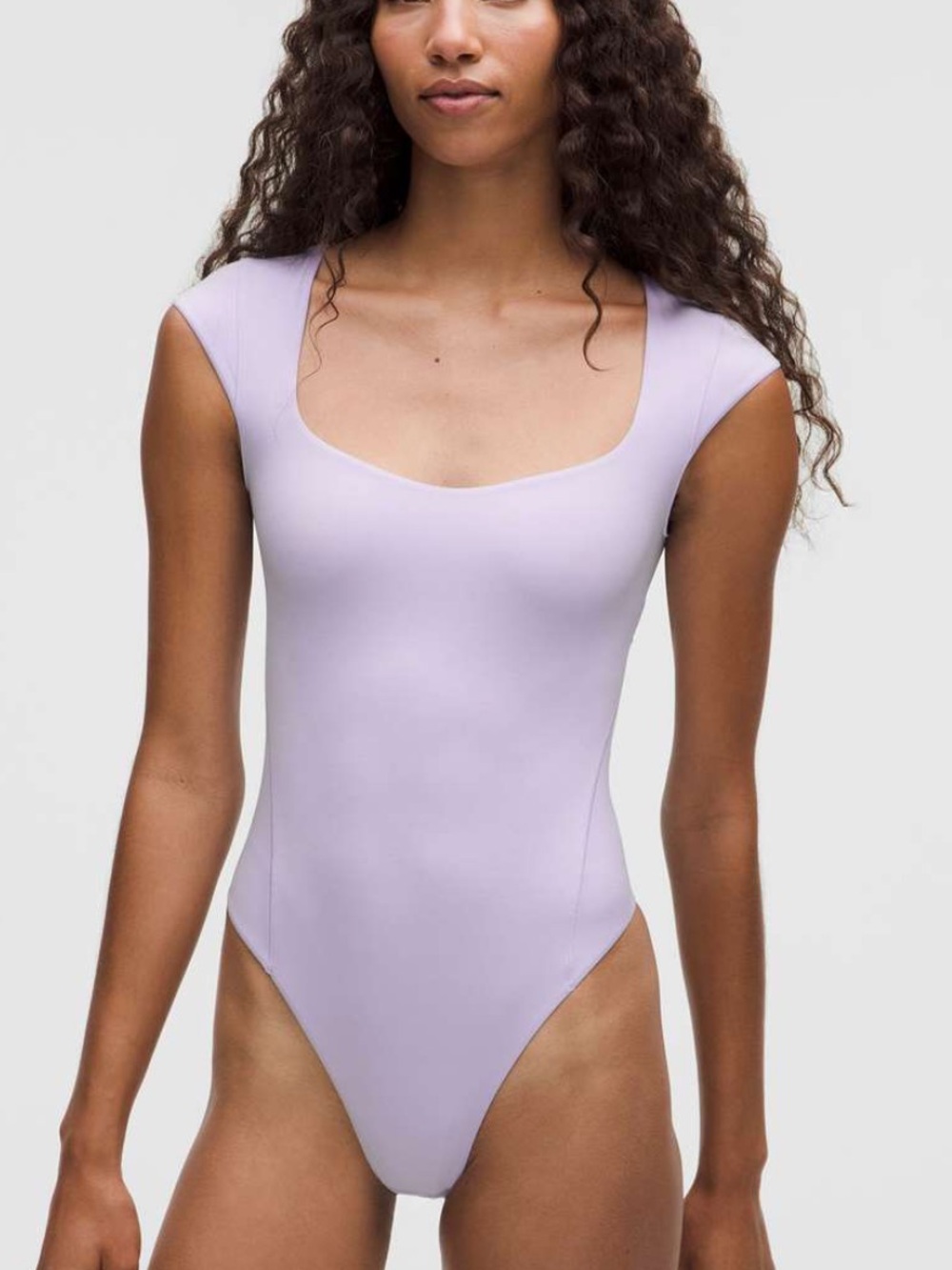 Lululemon - Lilac Wundermost Ultra-Soft Nulu Sweetheart Cap-Sleeve Bodysuit